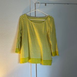J.Crew Yellow Striped Sailor Boatneck Tee